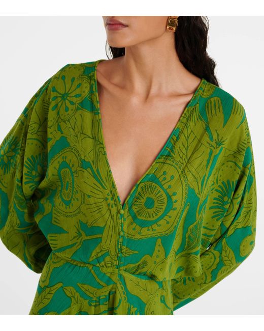 Robe longue Ilona imprimee Poupette en coloris Green