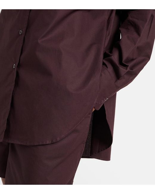 Frankie Shop Purple Hemd Lui Aus Baumwollpopeline