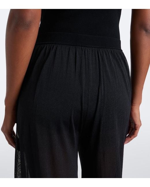 Jonathan Simkhai Black Flora Sheer Knit Balloon Pants