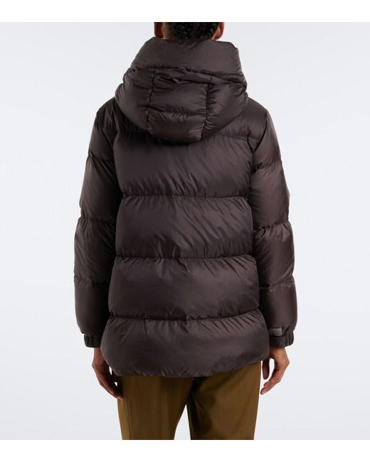 Max Mara Brown The Cube Hooded Quilted Down Jacket