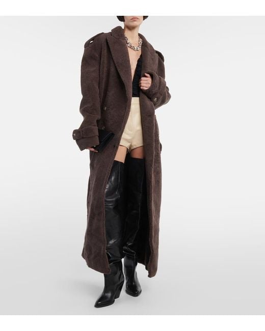 The Mannei Brown Oversize-Mantel Rutul Aus Faux Fur