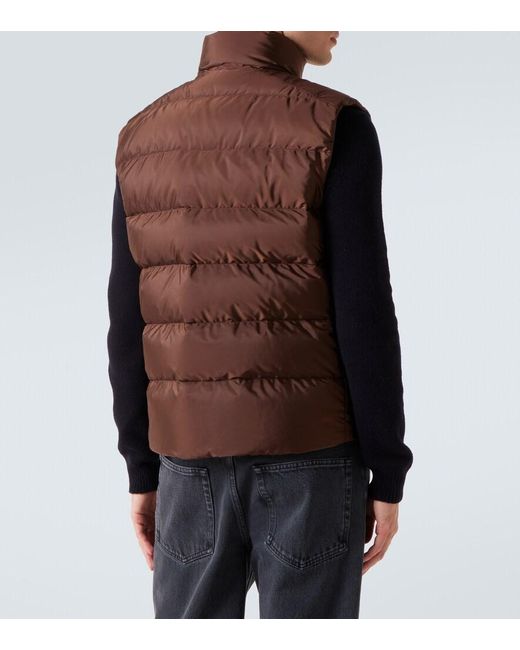 Chaleco De Plumas De Re-Nylon Prada de hombre de color Brown