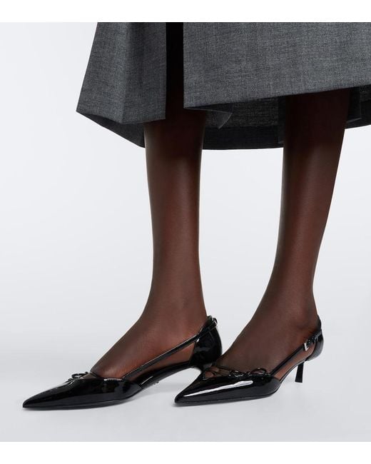 Prada Black Pumps Aus Lackleder