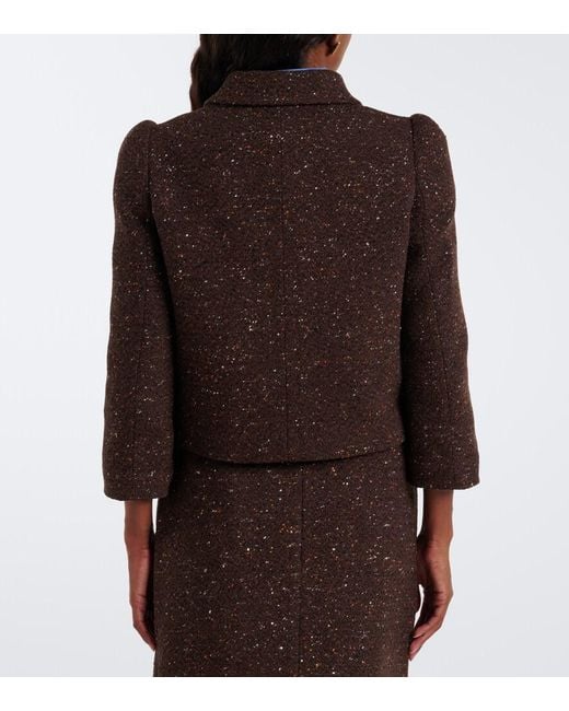 ShuShu/Tong Brown Wool-Blend Cropped Jacket