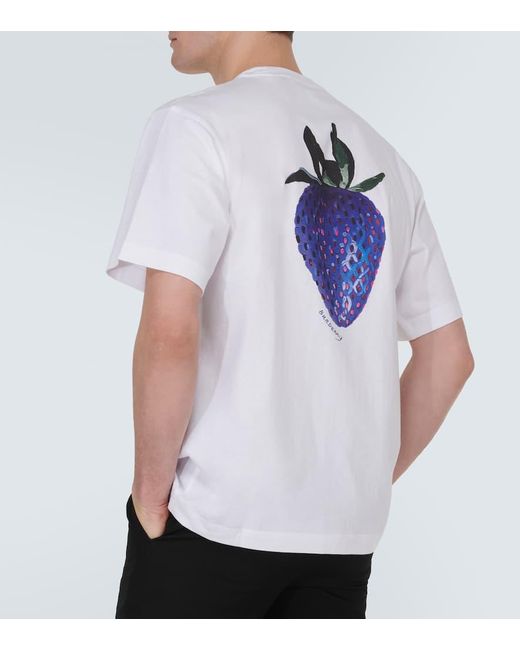 Burberry White Printed Cotton Jersey T-Shirt for men