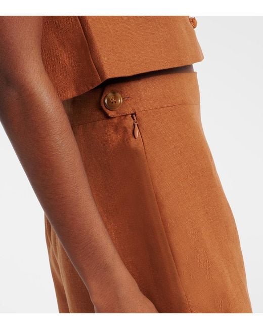 Posse Brown Perri Linen Shorts