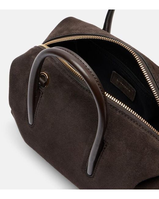 DeMellier London Black Stockholm Small Suede Top-Handle Bag