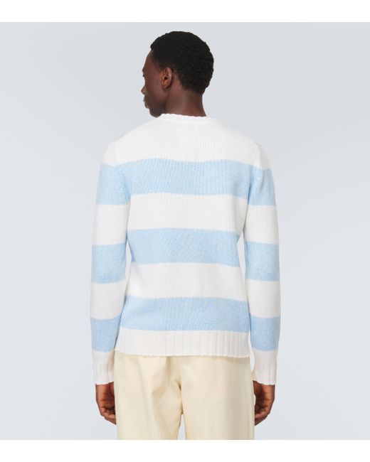 Allude Blue Wool And Cashmere Sweater for men