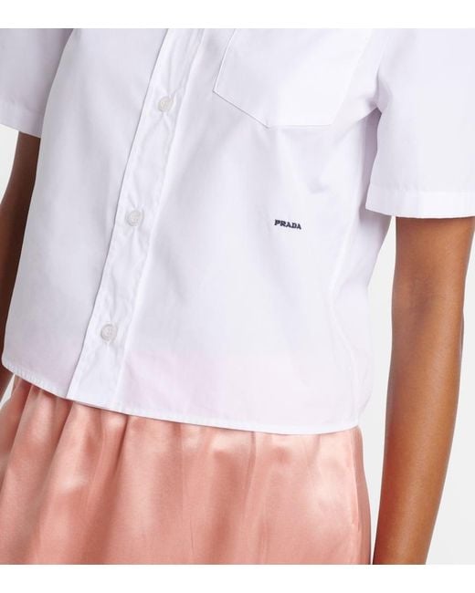 Prada White Hemd Aus Baumwollpopeline