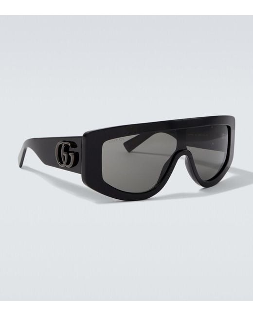 Gucci Black Double G Flat-Top Sunglasses for men