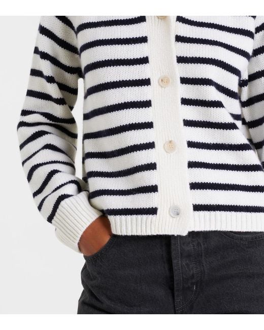 Jardin Des Orangers Blue Striped Wool And Cashmere Cardigan