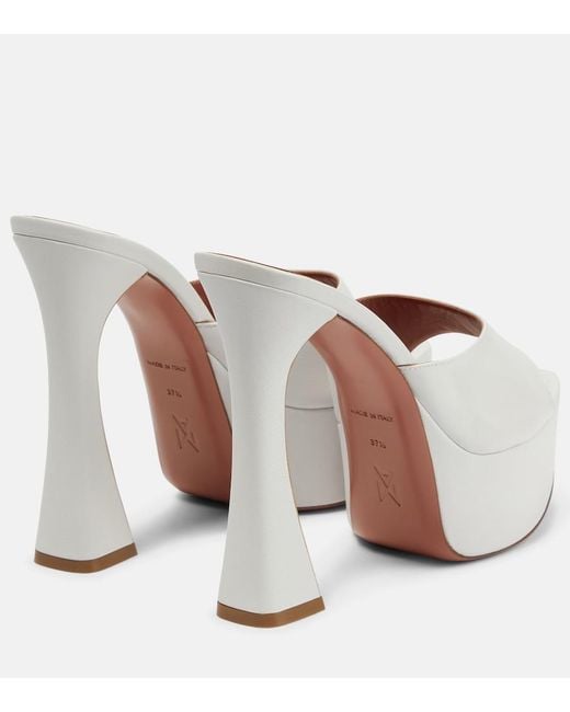 AMINA MUADDI White Dalida 150mm Platform-sole Mules