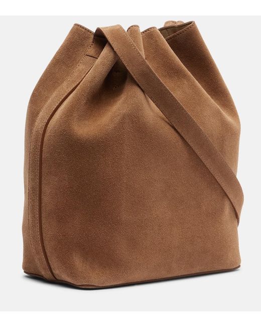Aesther Ekme Brown Schultertasche Marin Medium Aus Veloursleder