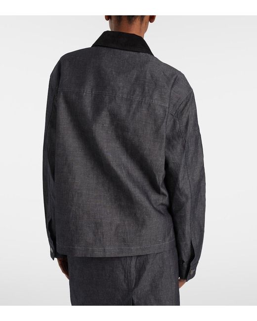 Prada Black Cotton And Linen Chambray Jacket