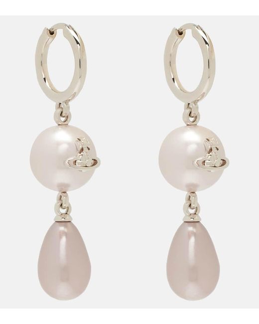 Orecchini Martha Orb Con Perle Bijoux di Vivienne Westwood in White