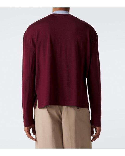 Jil Sander Purple Wool Sweater for men