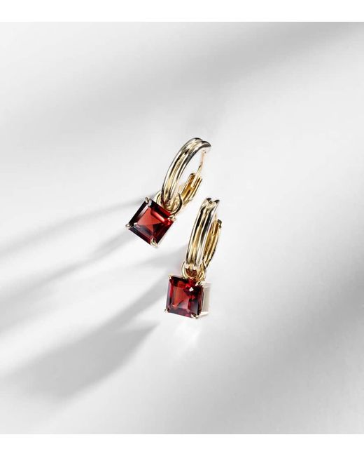 Boucles D'Oreilles En Or 10 Ct Et Grenats STONE AND STRAND en coloris Red