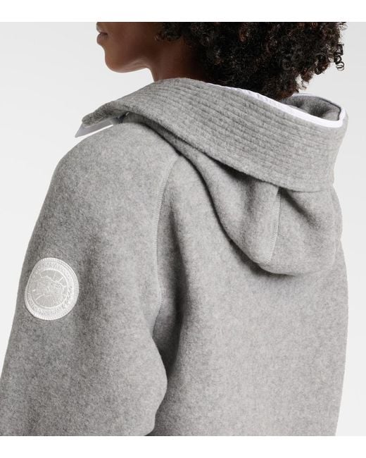 Canada Goose Gray Wool-Blend Bomber Jacket