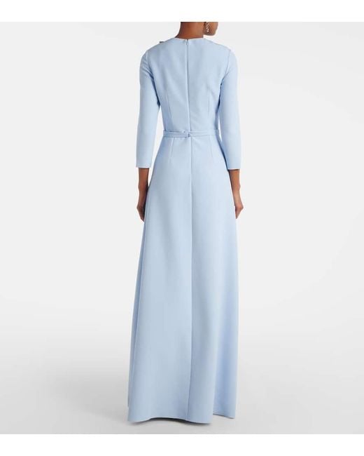 Safiyaa Blue Verzierte Robe Aus Crepe