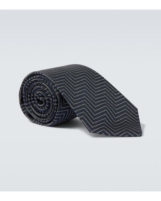 Giorgio Armani Krawatte Aus Seiden-Twill in Blue für Herren