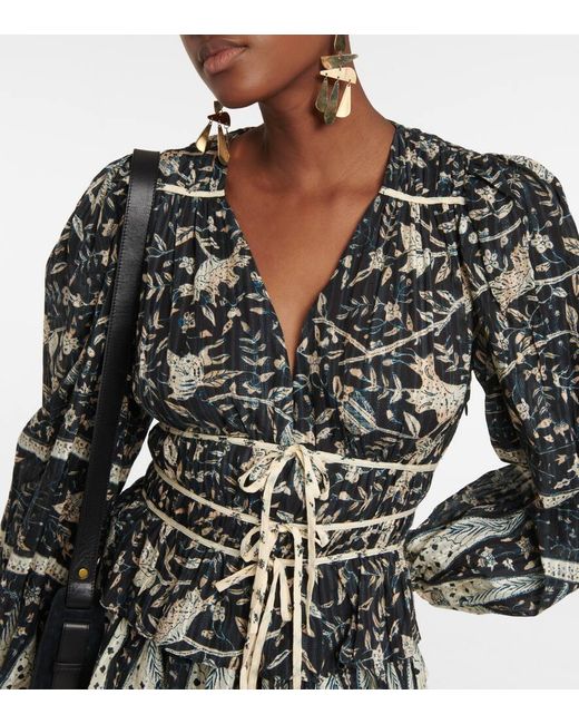 Vestido Corto Nina En Mezcla De Algodon Ulla Johnson de color Multicolor