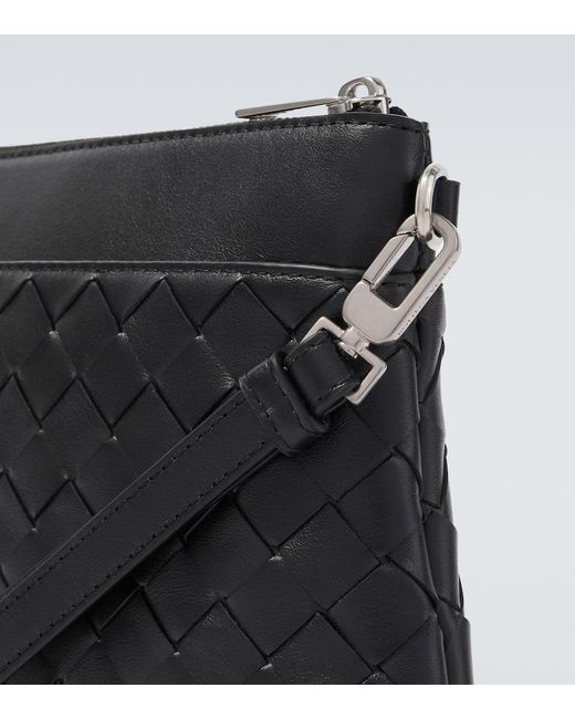 Bottega Veneta Black Prism Leather Pouch for men