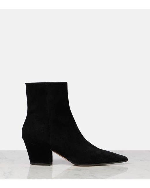Gianvito Rossi Black Keinna 55 Suede Ankle Boots