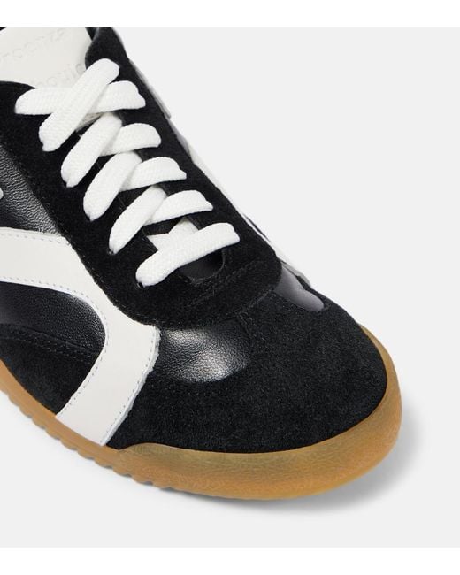 Proenza Schouler Black Track Suede-Trimmed Leather Sneakers