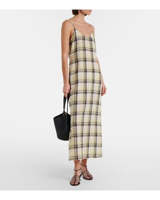 Proenza Schouler White Evelyn Plaid Gauze Slip Dress