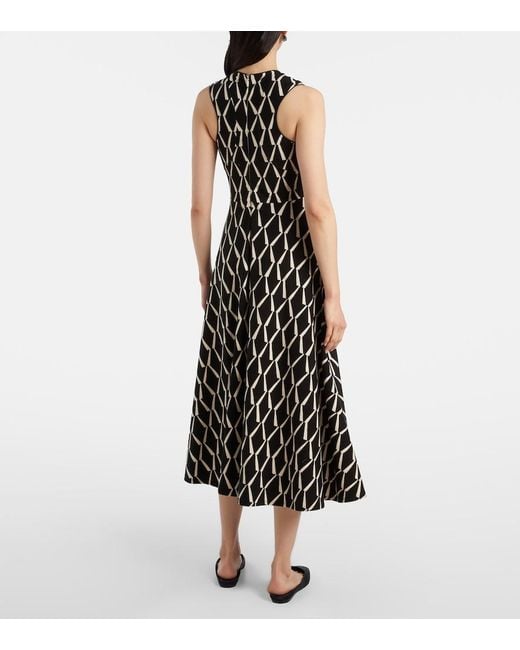 Max Mara Black Lampara Cotton-Blend Midi Dress
