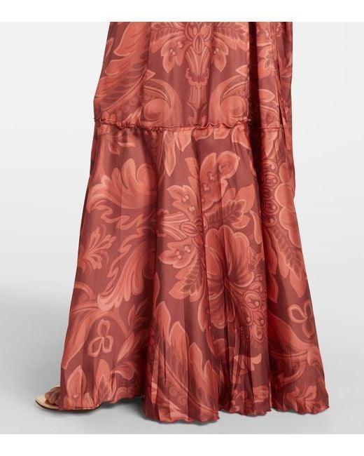 Etro Red Printed Maxi Dress