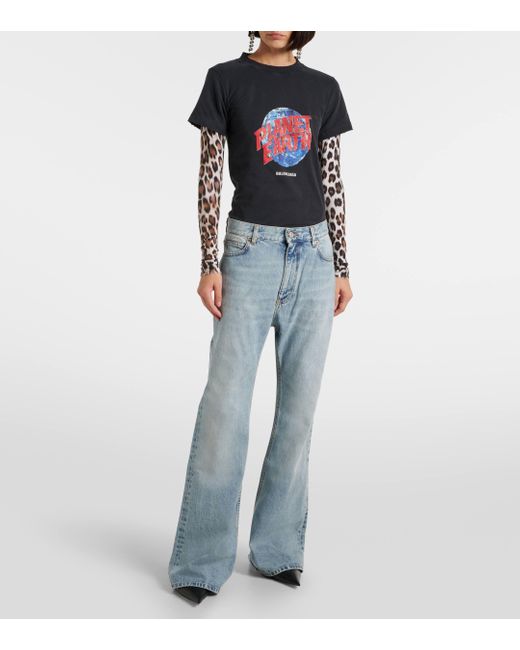 Balenciaga Blue Mid-rise Flared Jeans