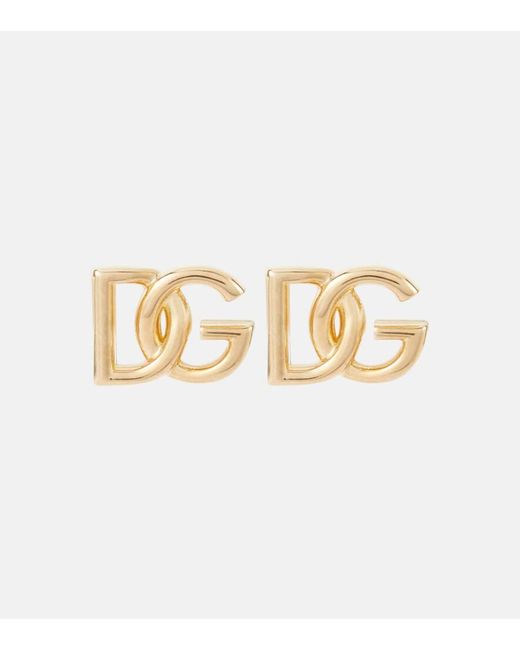 Pendientes con logo DG Dolce & Gabbana de color Metallic