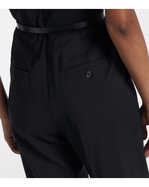 Max Mara Black Asymmetric Virgin Wool Jumpsuit