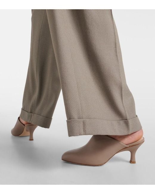 Tod's Gray Leather Mules