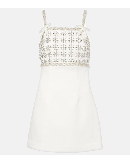 Rebecca Vallance White Lia Embellished Minidress