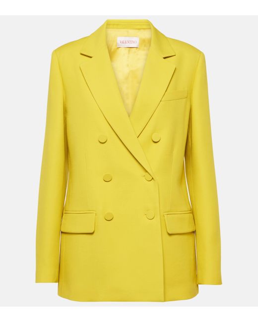 Blazer en Crepe Couture Valentino en coloris Yellow