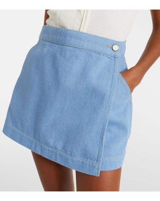 Veronica Beard Blue Phineas Denim Skort