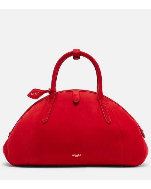Alaïa Red Purse Small Suede Top-Handle Bag