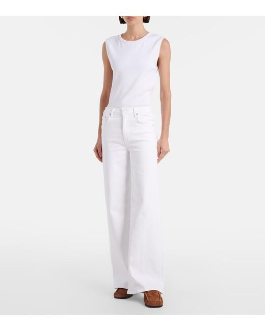 Citizens of Humanity White Lyra Wide-Leg Jeans