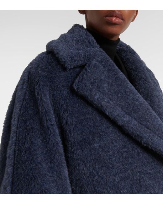 Max Mara Blue Teddy Bear Icon Alpaca, Wool, And Silk Coat