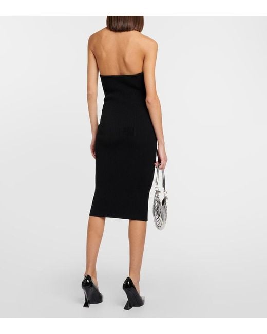 Coperni Black Bustier Knit Midi Dress