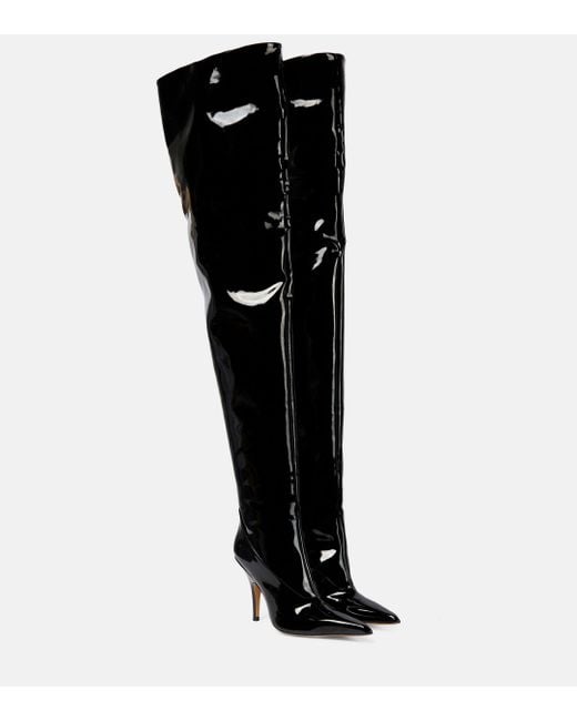 Gia Borghini Black Gia 33 Patent Leather Over-the-knee Boots