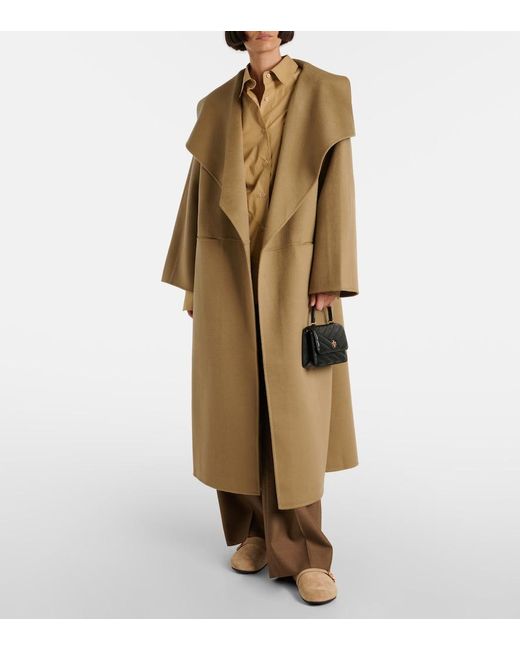 Tory Burch Natural Mellow Shearling-Lined Suede Mules