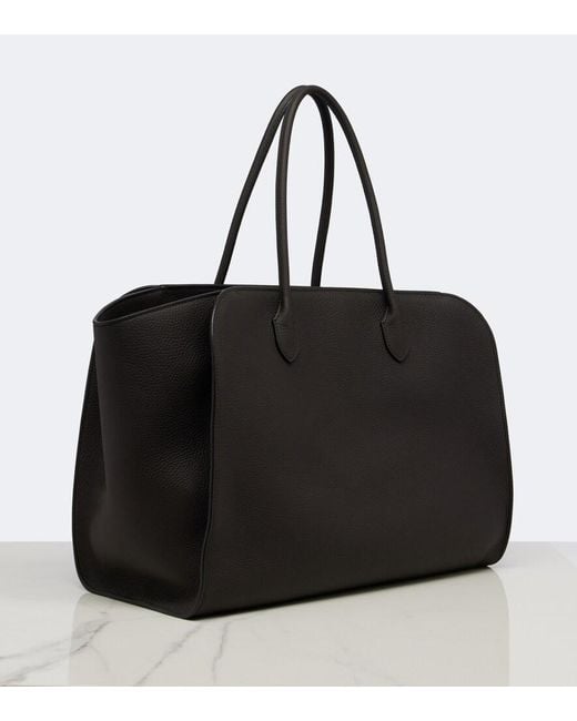 The Row Black Marlo 17 Leather Tote Bag