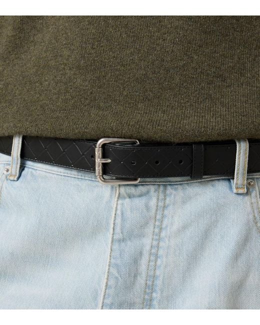 Cintura Intrecciato Stamp 35Mm di Bottega Veneta in Black da Uomo