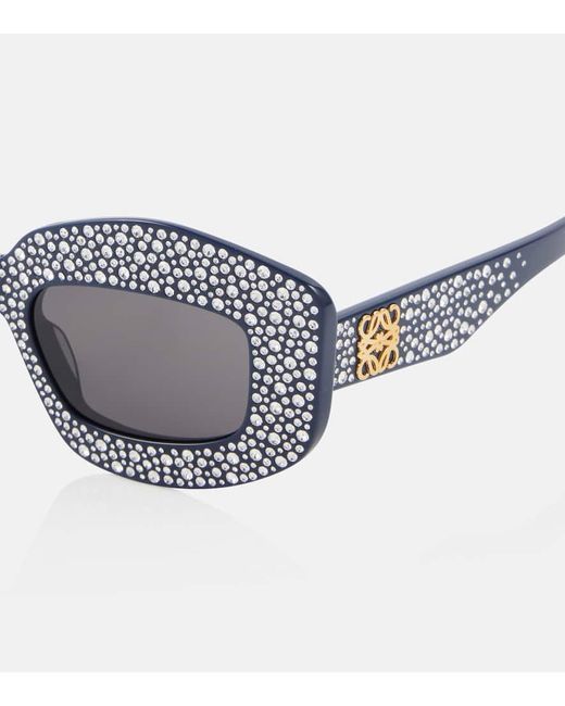 Loewe Blue Pave Screen Embellished Square Sunglasses