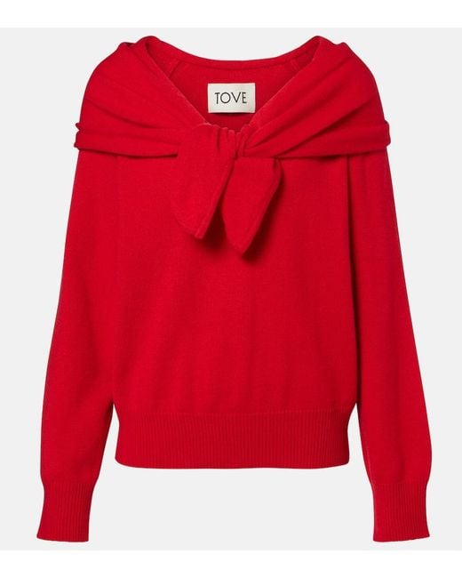TOVE Red Malia Cashmere Sweater