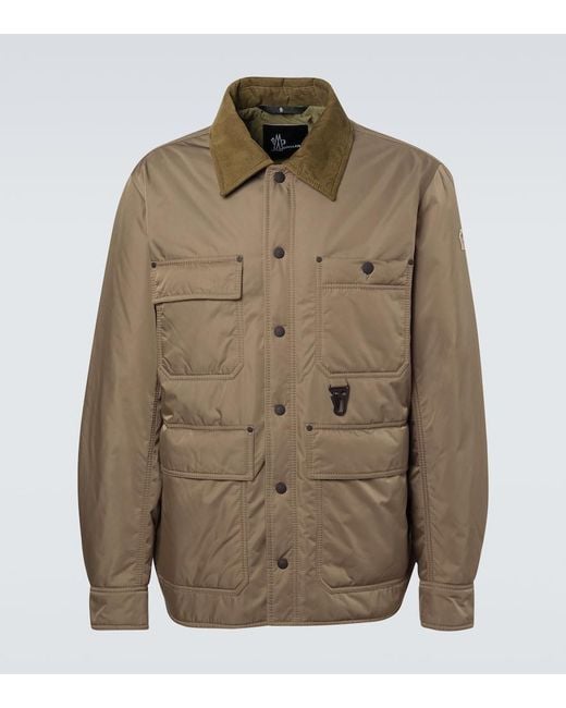 Moncler Green Waterton Corduroy-Trimmed Down Jacket for men