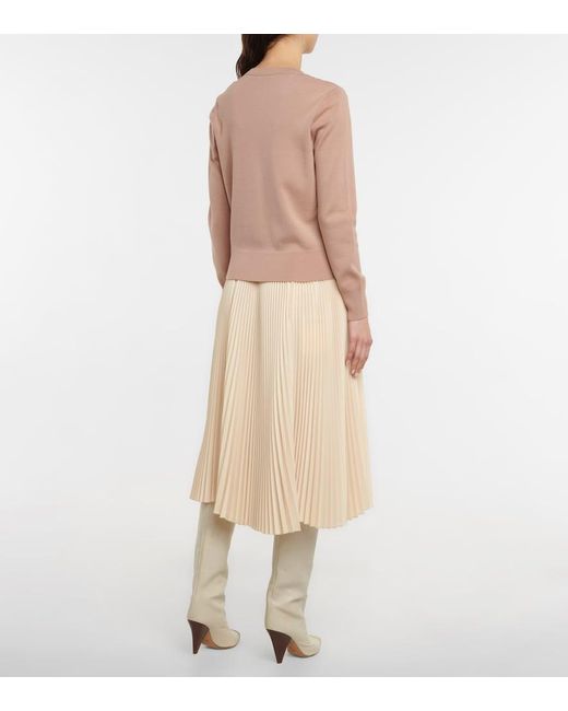 Moncler Pink Virgin Wool Jacket With Feather-down Padding